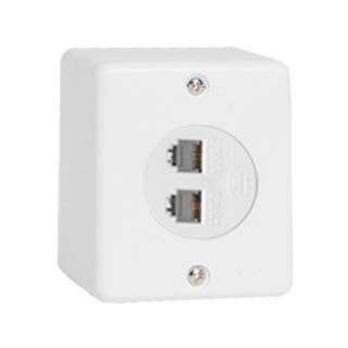 Tomada de Telefone RJ11 - 2 Fios - Modular Dupla  Tomada de Telefone RJ11 - 2 Fios - Modular Dupla