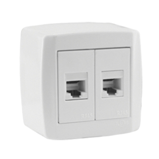 2 Tomadas de Rede Informática RJ45 - 8 Fios  2 Tomadas de Rede Informática RJ45 - 8 Fios